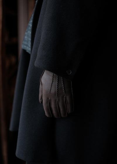 DENTS Deerskin and Rabbit Fur lining Gloves BARK 15-1544 Windsor