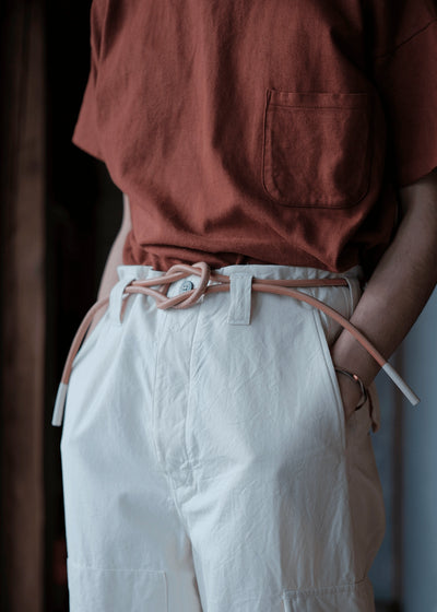 amachi. Dipped leather Belt AY16-26 Natural × Ivory