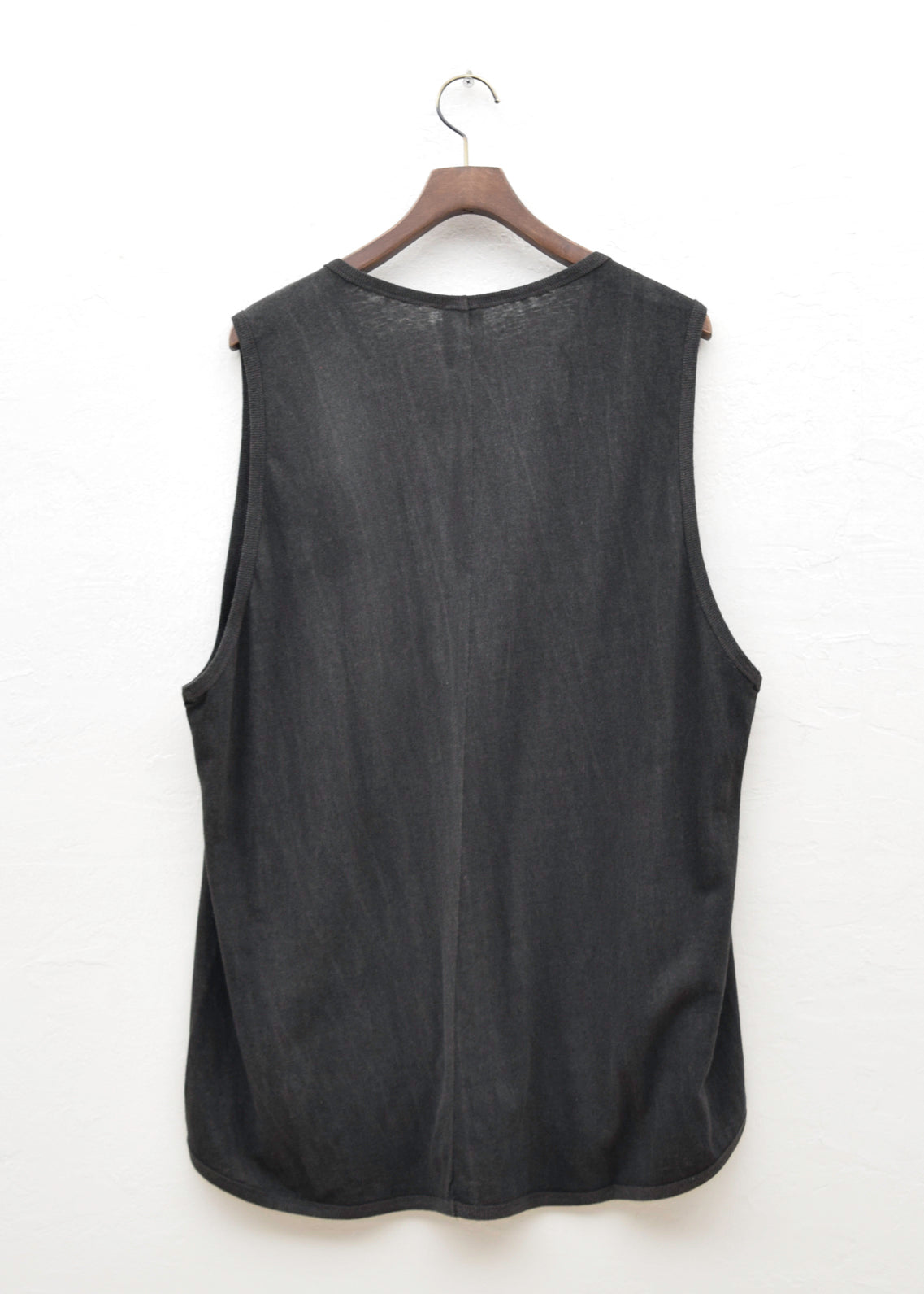 JAN-JAN VAN ESSCHE "TANK TOP#16" DARK SUMI HEMP/COTTON JERSEY