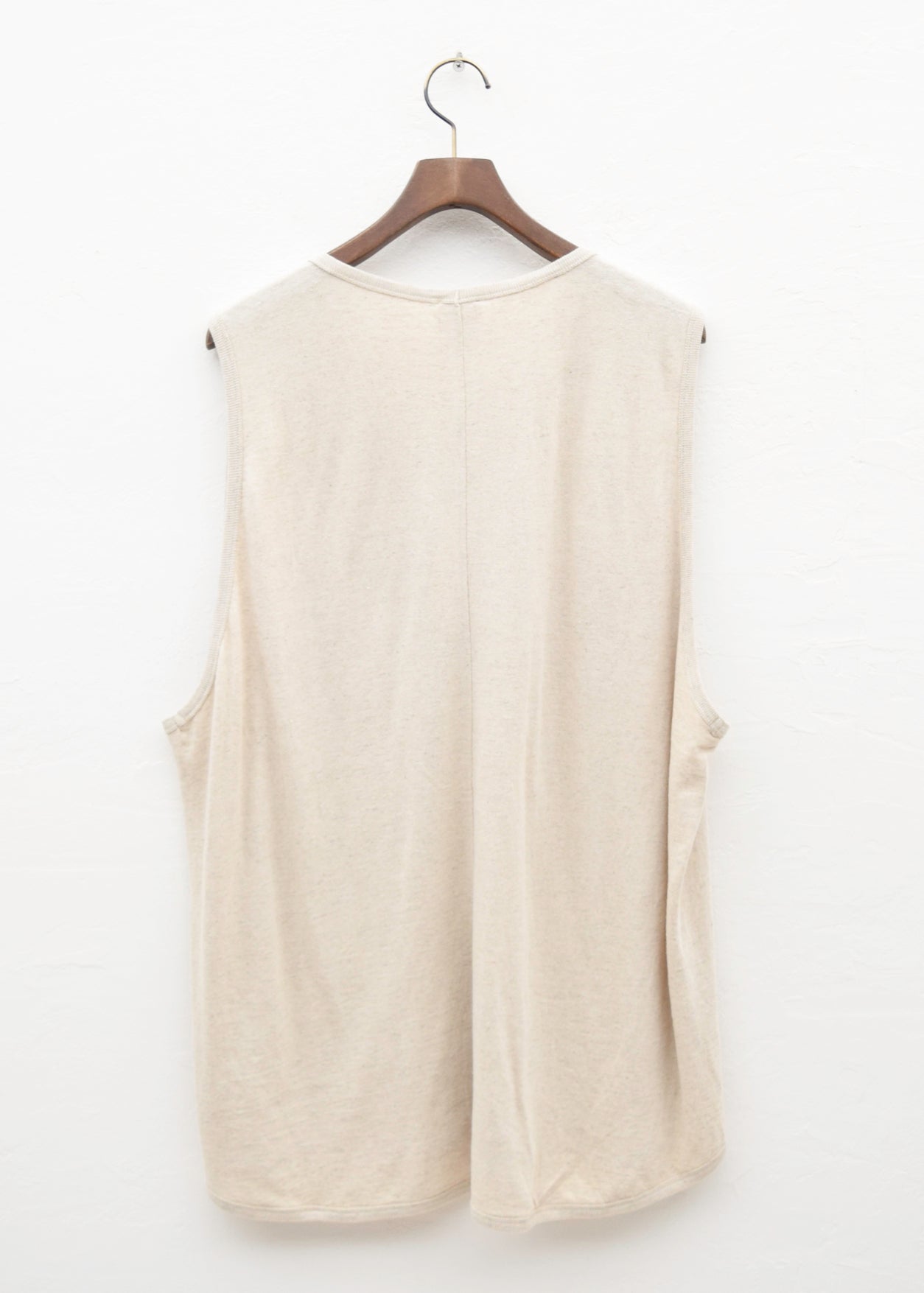 JAN-JAN VAN ESSCHE "TANK TOP#16" NATURAL BROWN HEMP/COTTON JERSEY