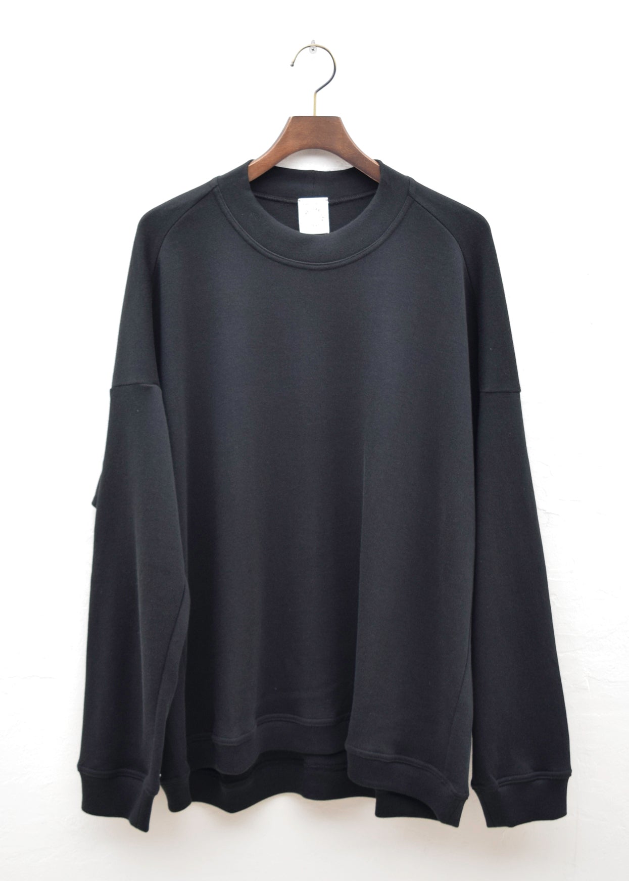 JAN-JAN VAN ESSCHE "SWEAT#53"BLACK PANCAKE COTTON JERSEY