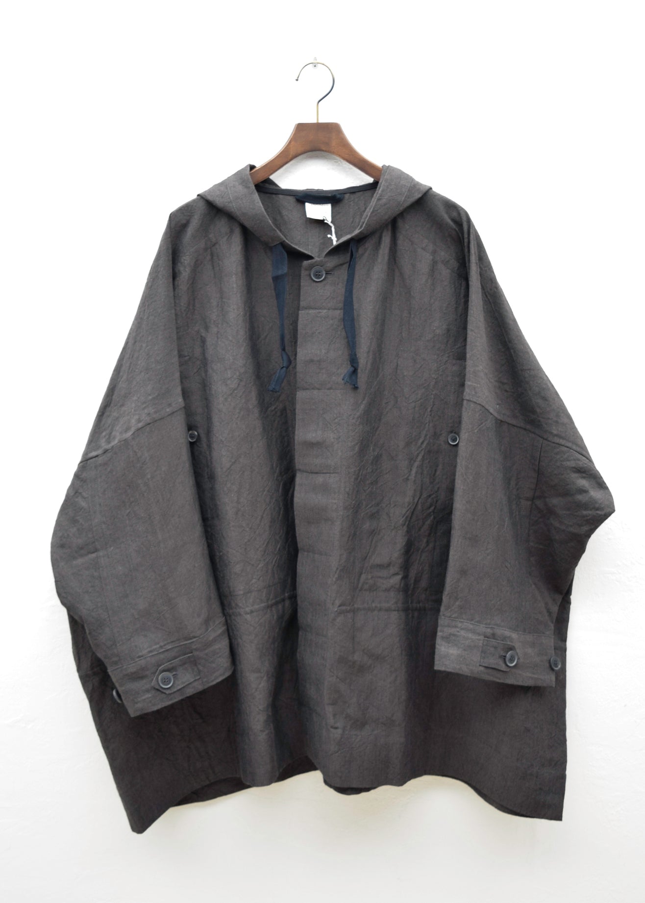 JAN-JAN VAN ESSCHE "PARKA#9"LEAD LINEN/BAMBOO CLOTH