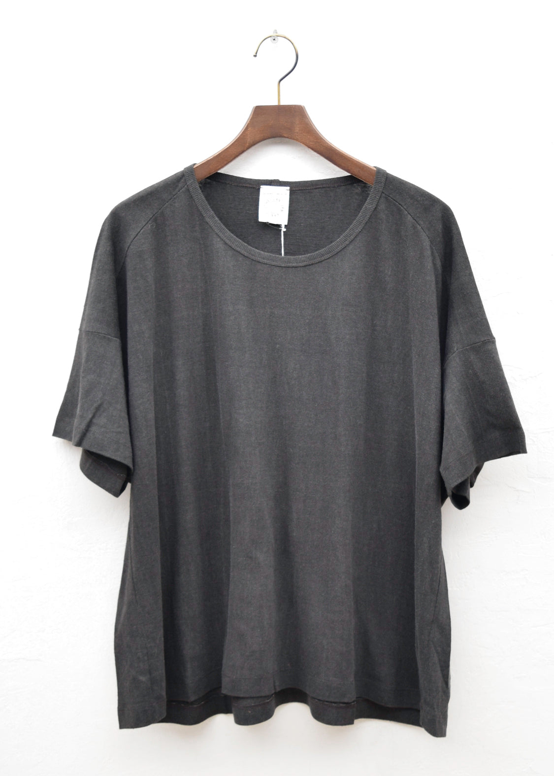 JAN-JAN VAN ESSCHE "TEE#72"DARK SUMI HEMP/COTTON JERSEY