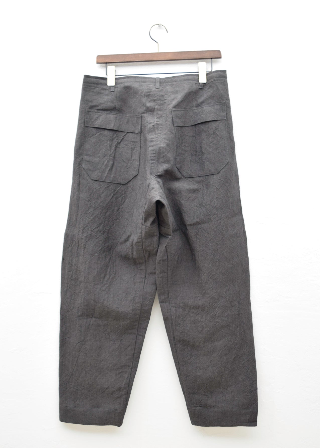 JAN-JAN VAN ESSCHE "TROUSERS#68"LEAD LINEN/BAMBOO CLOTH