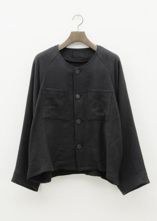 ZIIIN """"GOKUH"""" RAGLAN SLEEVE SHORT BLOUSON / BLACK