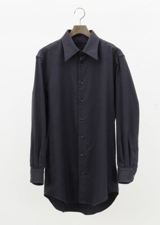 ZIIIN """"""""""""""""BEARSLEY"""""""""""""""" LONG POINT COLLAR SHIRT / BLACK