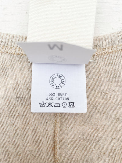 JAN-JAN VAN ESSCHE ""TANK TOP#16""NATURAL BROWN HEMP/COTTON JERSEY