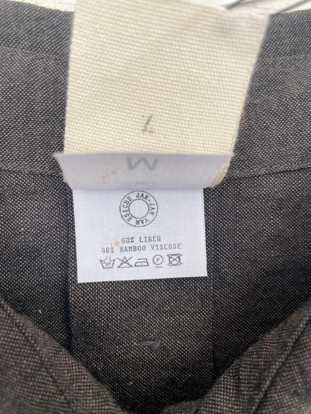 JAN-JAN VAN ESSCHE "SHIRT#88" LEAD LINEN/BAMBOO CLOTH