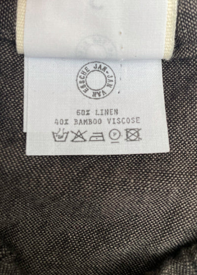 JAN-JAN VAN ESSCHE "TROUSERS#68"LEAD LINEN/BAMBOO CLOTH