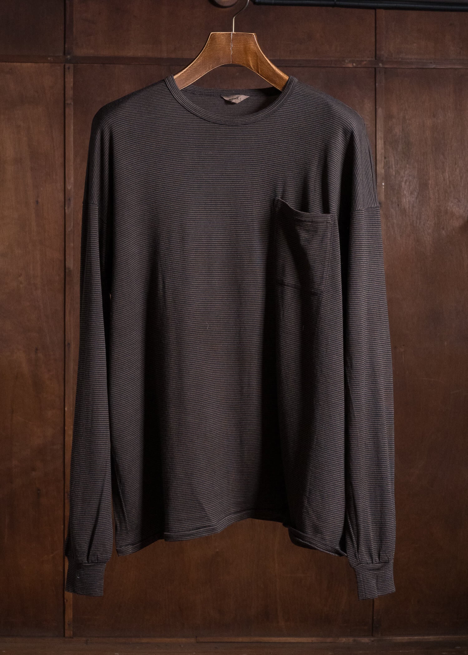 MARK.S MS0116 BORDER LONG TEE SHIRT MUD - DYEING