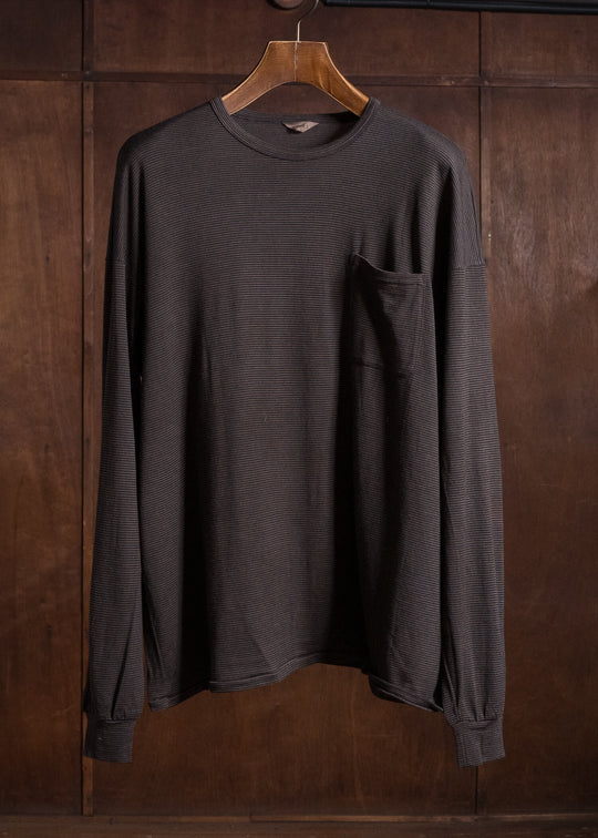 MARK.S MS0116 BORDER LONG TEE SHIRT MUD - DYEING