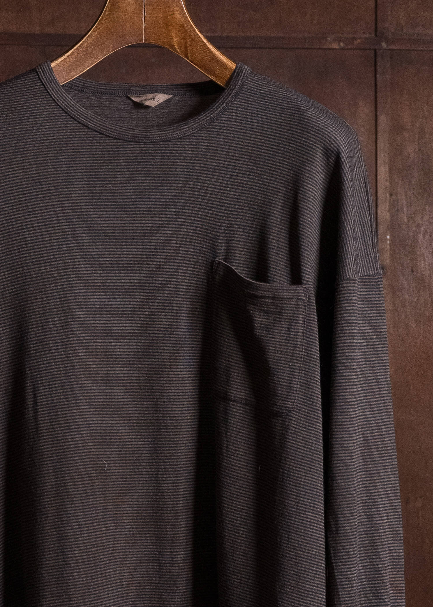 MARK.S MS0116 BORDER LONG TEE SHIRT MUD - DYEING