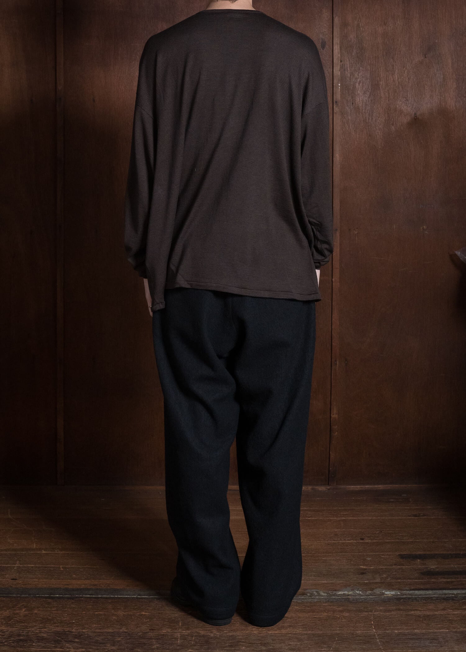MARK.S MS0116 BORDER LONG TEE SHIRT MUD - DYEING
