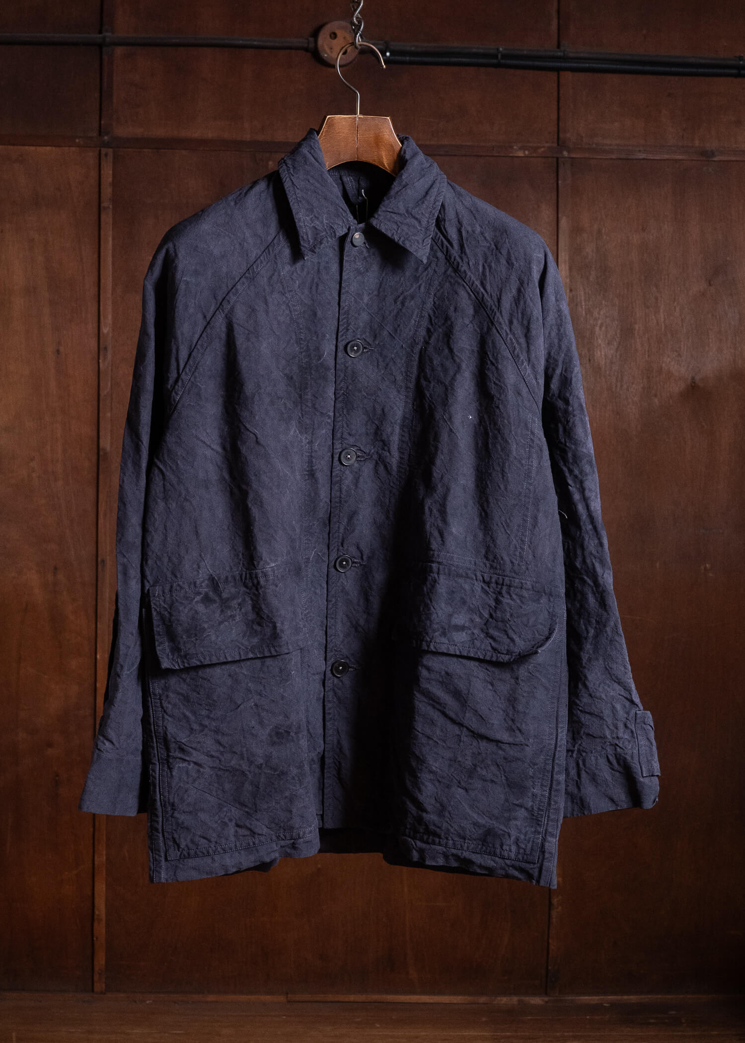 OLIVER CHURCH Outer Jacket Hand-dyed / Anthracite Antique French Linen