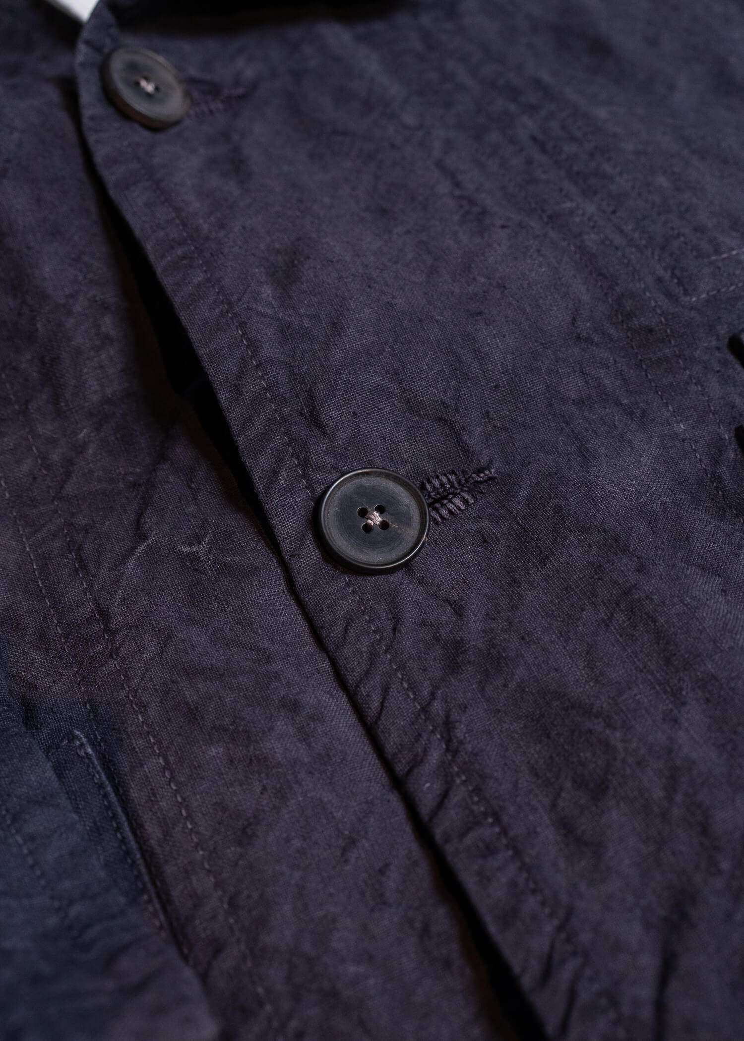OLIVER CHURCH Outer Jacket Hand-dyed / Anthracite Antique French Linen