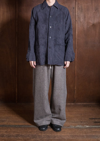 OLIVER CHURCH Outer Jacket Hand-dyed / Anthracite Antique French Linen