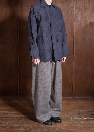 OLIVER CHURCH Outer Jacket Hand-dyed / Anthracite Antique French Linen