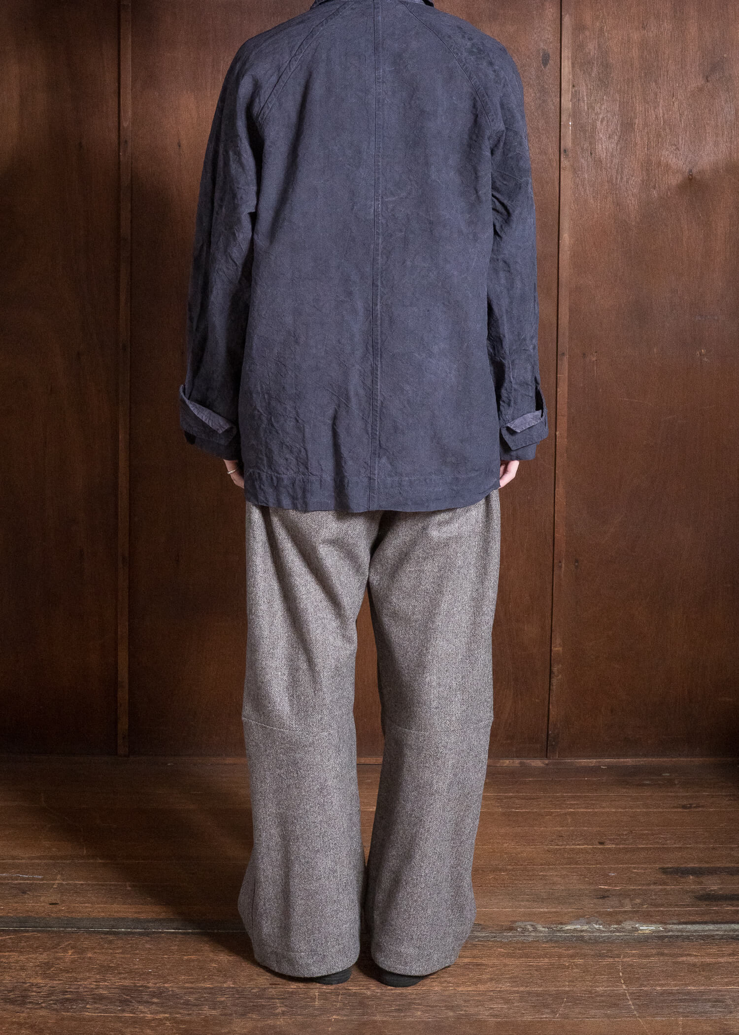 OLIVER CHURCH Outer Jacket Hand-dyed / Anthracite Antique French Linen