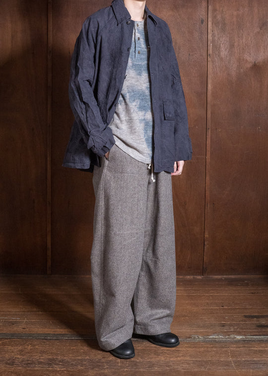 OLIVER CHURCH Outer Jacket Hand-dyed / Anthracite Antique French Linen