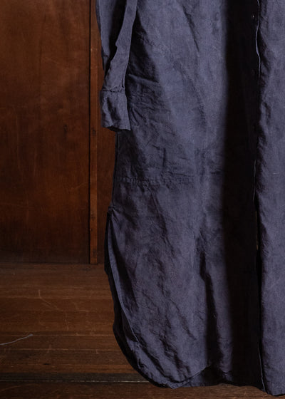 OLIVER CHURCH Scalloped Gather Dress/ Anthracite Antique French Linen