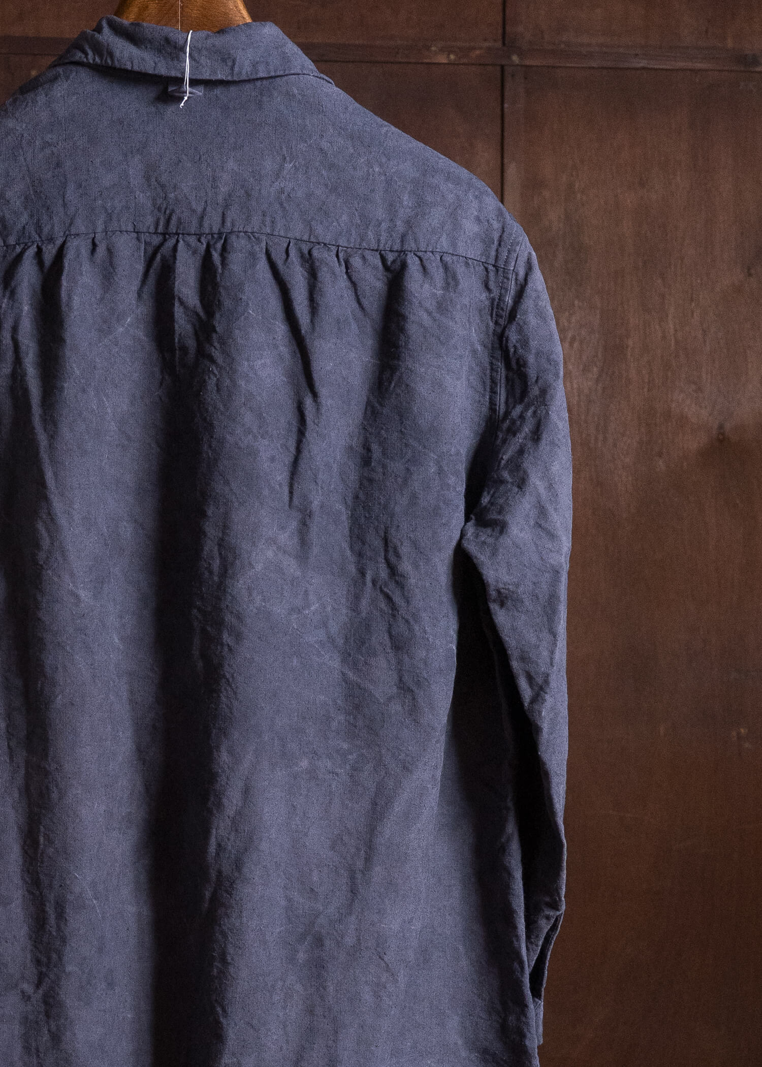 OLIVER CHURCH Scalloped Gather Dress/ Anthracite Antique French Linen