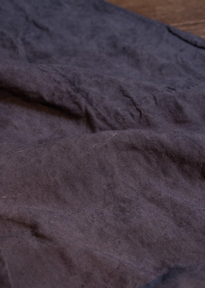 OLIVER CHURCH Scalloped Gather Dress/ Anthracite Antique French Linen