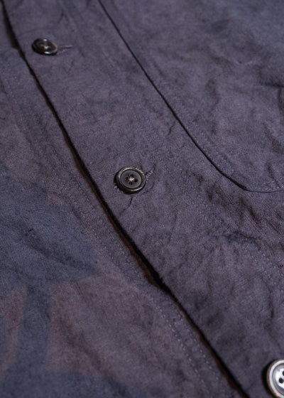 OLIVER CHURCH Over Shirt Hand-dyed / Anthracite Antique French Linen for kune M Size