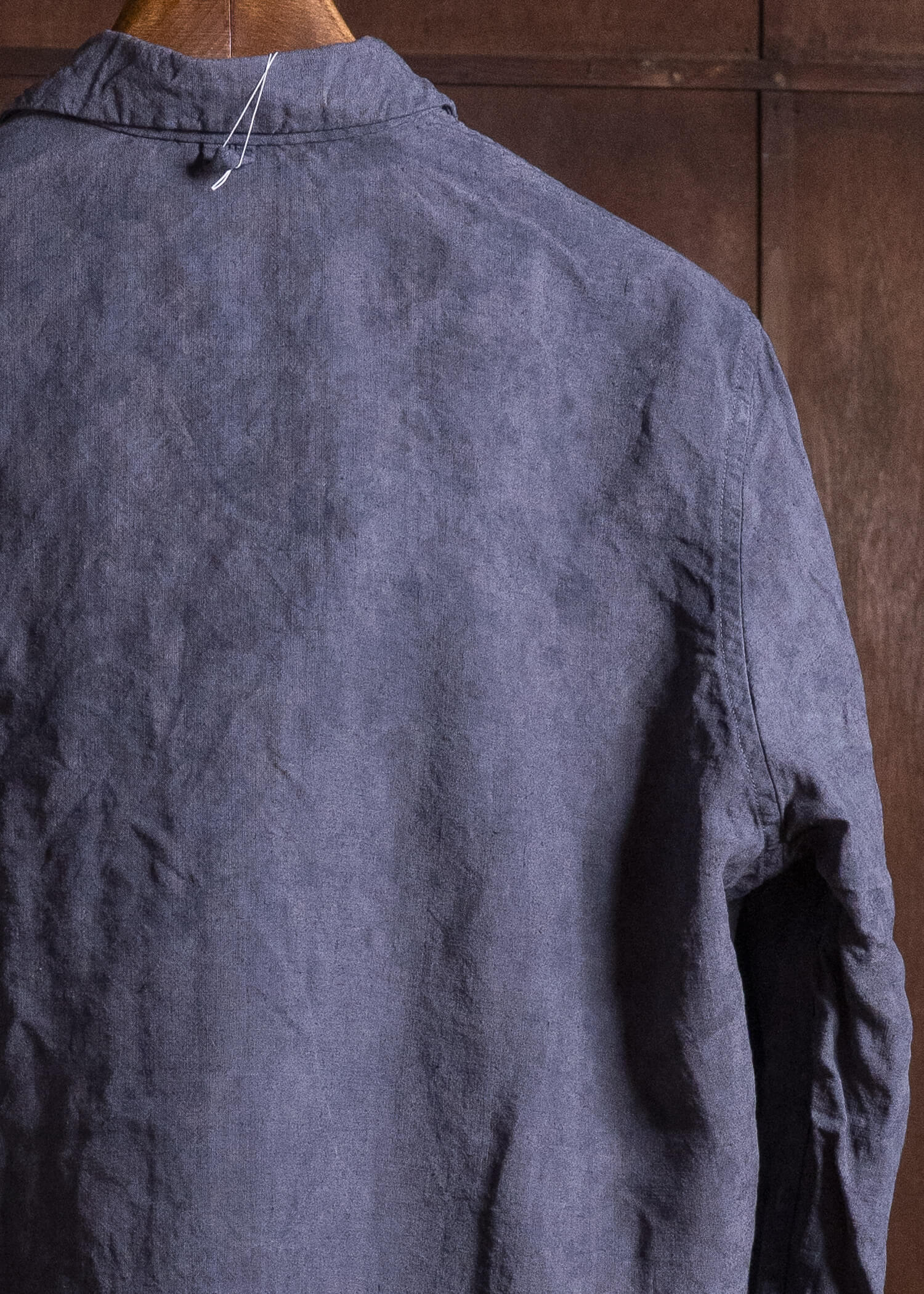 OLIVER CHURCH Over Shirt Hand-dyed / Anthracite Antique French Linen for context M Size
