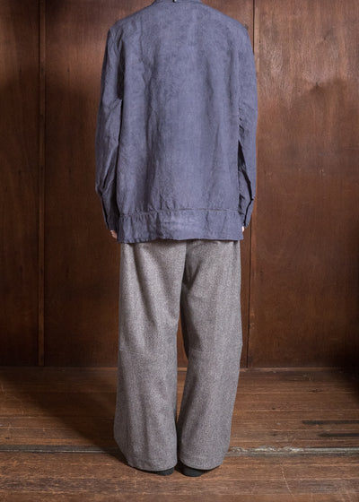 OLIVER CHURCH Over Shirt Hand-dyed / Anthracite Antique French Linen for context M Size