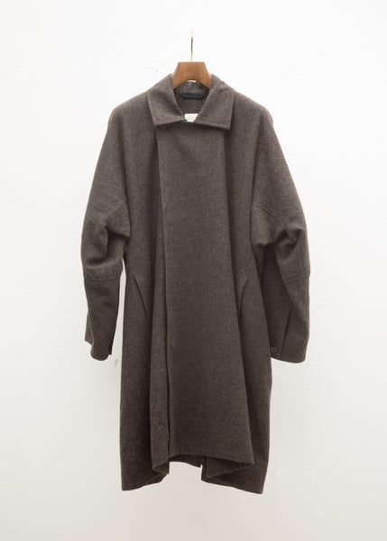 JAN-JAN VAN ESSCHE“COAT#27”天然棕色复古羊毛斜纹布