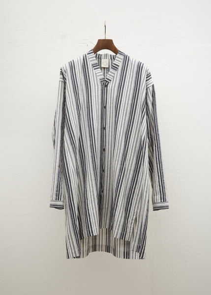 JAN-JAN VAN ESSCHE "SHIRT#91" COTTON LINEN CONTRAST STRIPE