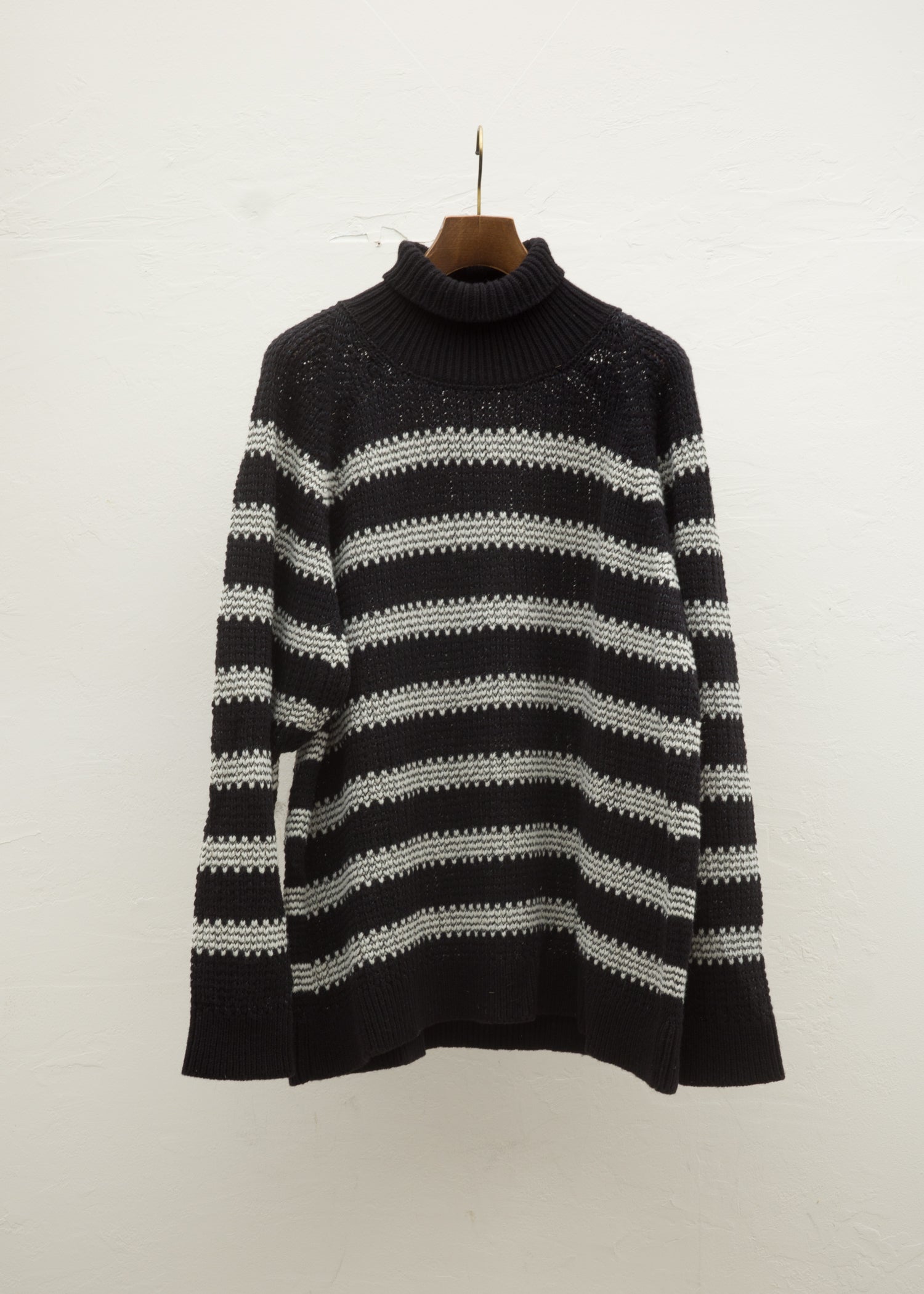 JAN-JAN VAN ESSCHE "KNIT#57" PITCH BLACK/NATURAL STRIPE