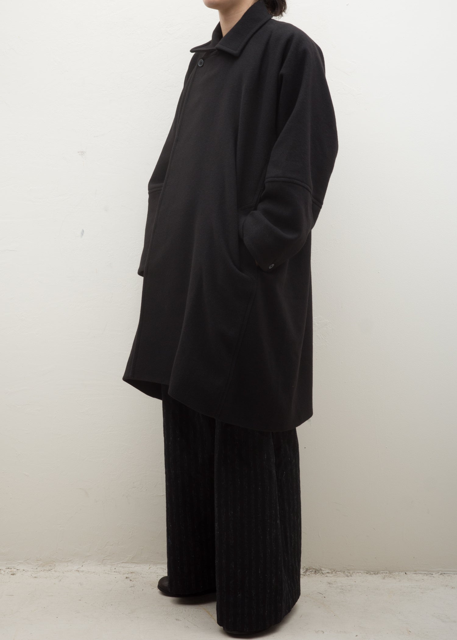 JAN-JAN VAN ESSCHE "COAT#27" PITCH BLACK YAK WOOL