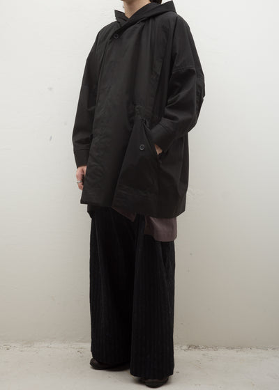 JAN-JAN VAN ESSCHE "PARKA#10" BLACK COATED TWILL