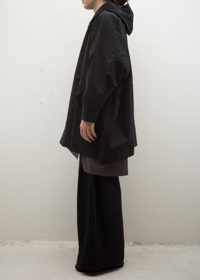 JAN-JAN VAN ESSCHE "PARKA#10" BLACK COATED TWILL