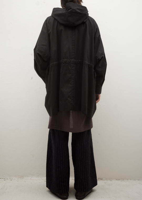 JAN-JAN VAN ESSCHE "PARKA#10" BLACK COATED TWILL