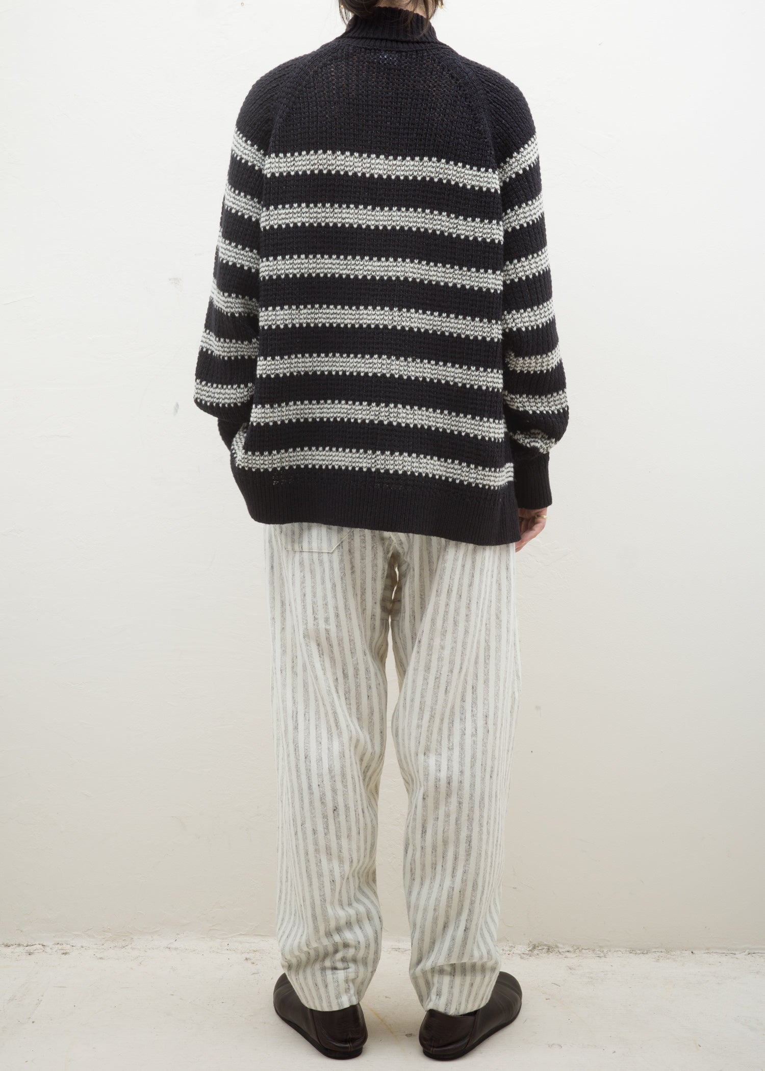 JAN-JAN VAN ESSCHE "KNIT#57" PITCH BLACK/NATURAL STRIPE