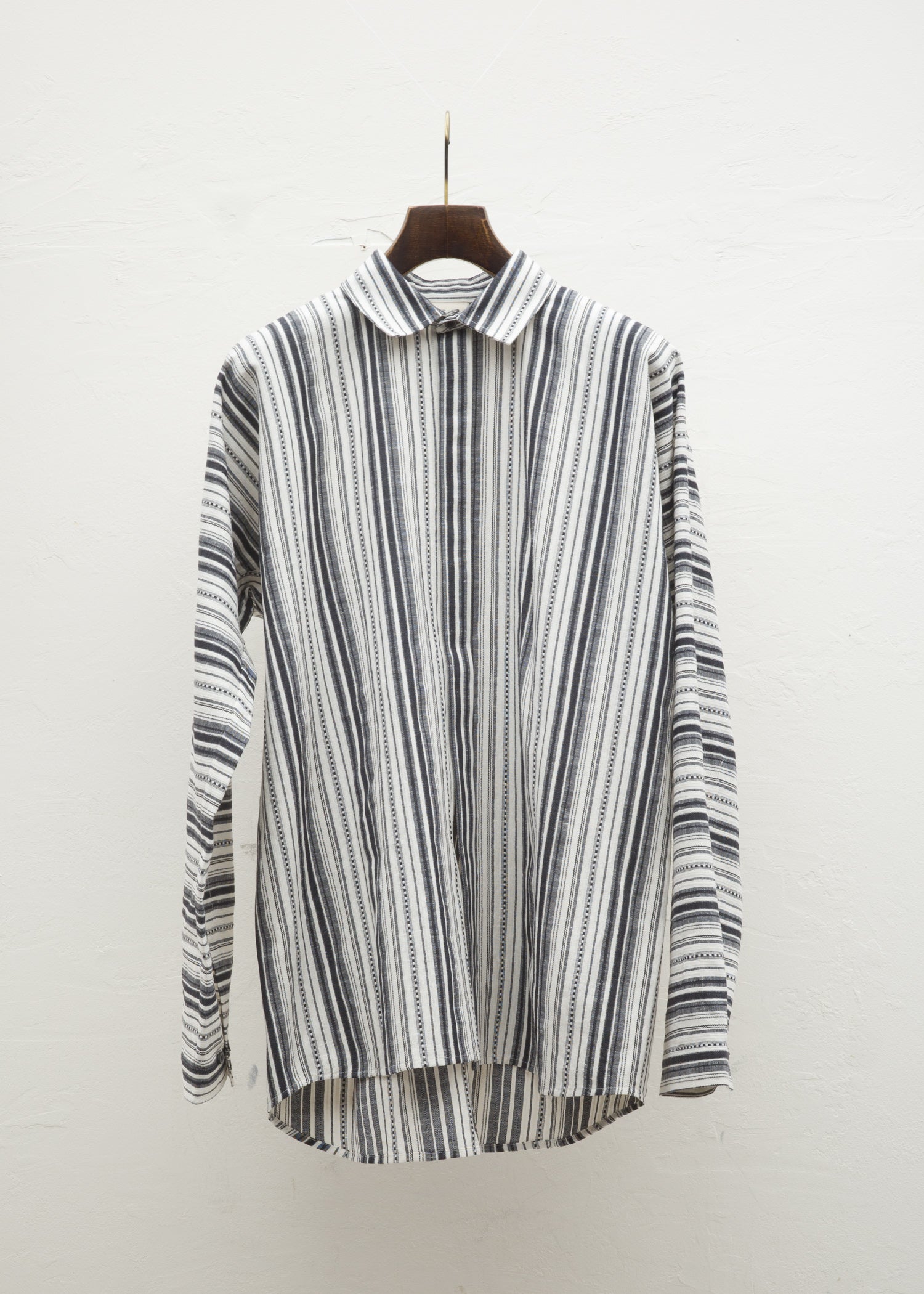 JAN-JAN VAN ESSCHE "SHIRT#90" COTTON LINEN CONTRAST STRIPE