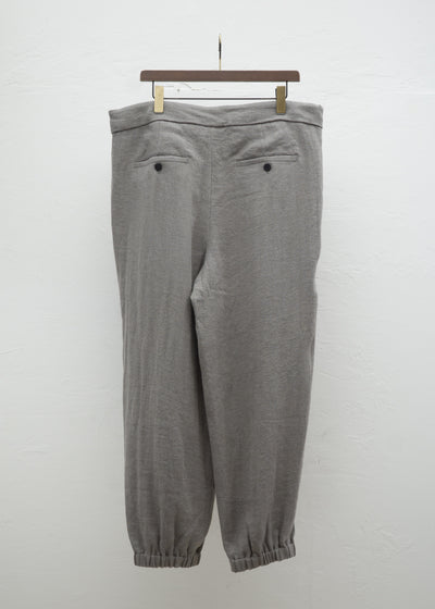ZIIIN """"""""""""""""VENKEI"""""""""""""""" HEMGATHER PANT LINEN WOOL HERRINGBONE / GREIGE
