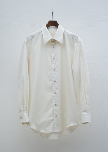 ZIIIN """"""""""""""""BEARSLEY"""""""""""""""" LONG POINT COLLAR SHIRT ORGANIC COTTON / BEIGE