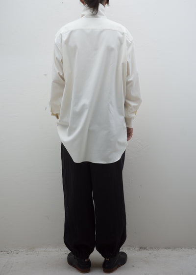 ZIIIN ""VENKEI"" HEMGATHER PANT LINEN WOOL HERRINGBONE / BLACK