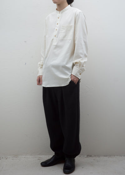 ZIIIN "KOHBOU" HENRY NECK SHIRT ORGANIC COTTON / BEIGE