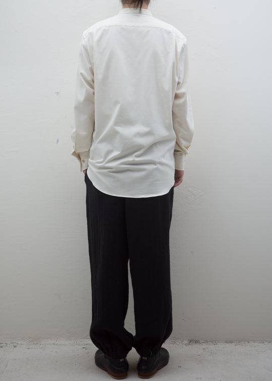 ZIIIN """"""""""""""""KOHBOU"""""""""""""""" HENRY NECK SHIRT ORGANIC COTTON / BEIGE