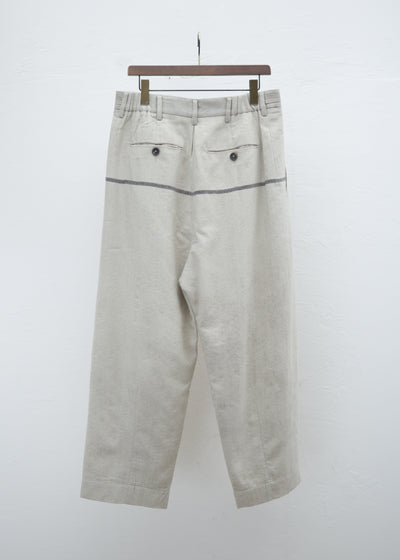 ZIGGY CHEN FRONT PLEATS HALF DRAWSTRING TROUSERS