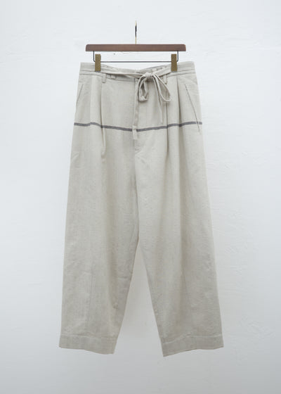 ZIGGY CHEN FRONT PLEATS HALF DRAWSTRING TROUSERS