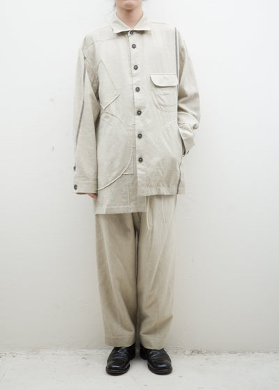 ZIGGY CHEN GEOMETRIC PATCHWORK SHIRTS