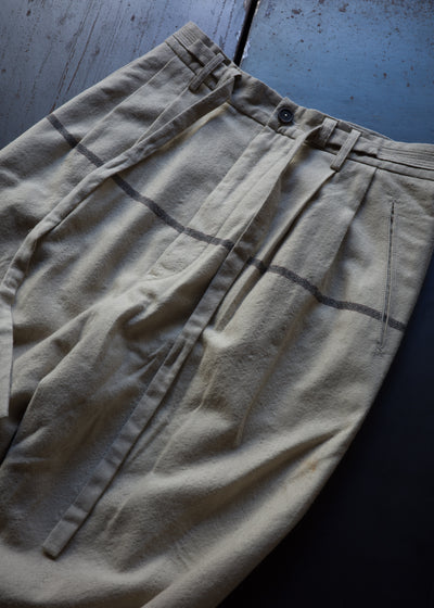 ZIGGY CHEN FRONT PLEATS HALF DRAWSTRING TROUSERS