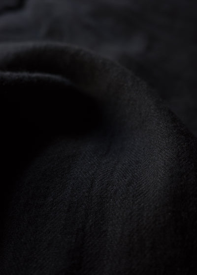 ZIIIN ""VENKEI"" HEMGATHER PANT LINEN WOOL HERRINGBONE / BLACK