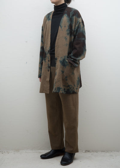 SUZUSAN Merino Wool Houndstooth Collarless Coat