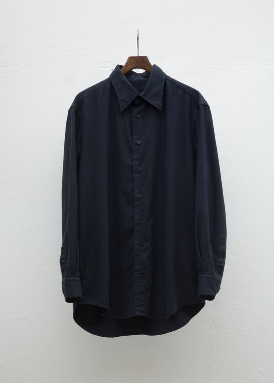 ZIIIN “BEARSLEY”LONG POINT COLLAR SHIRT Sulfur dyed ORGANIC COTTON